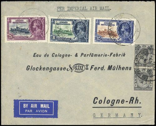 1922, Malaiische Staaten Straits Settlements, 189-91, 162, Brief