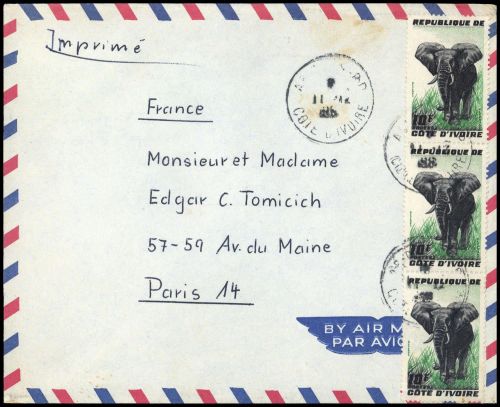 1959, Elfenbeinküste, 204 (3), Brief