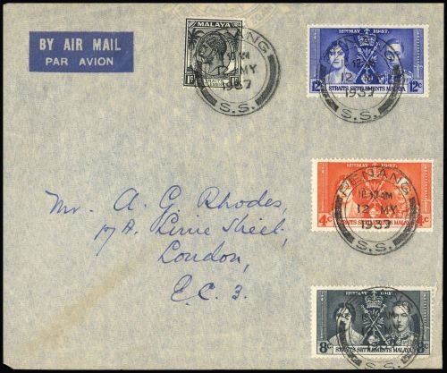 1937, Malaiische Staaten Straits Settlements, 207-09, 192, Brief