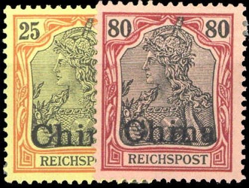 1901, Deutsche Auslandspost China, 19+23, *