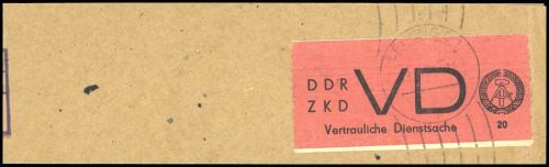 1965, DDR Vertrauliche Dienstsachen, VD 1 A, Briefst.