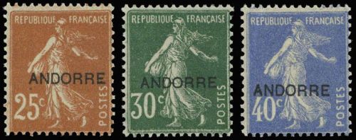 1931, Andorra Französische Post, 9-11, *