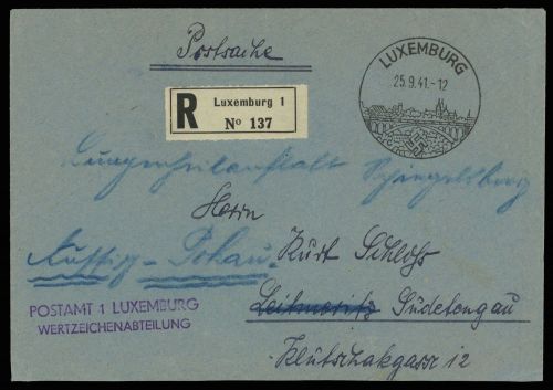 Deutsche Besetzung II. WK Luxemburg, Brief