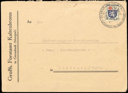 Französische Zone Allgemeine Ausgabe, 9, Brief