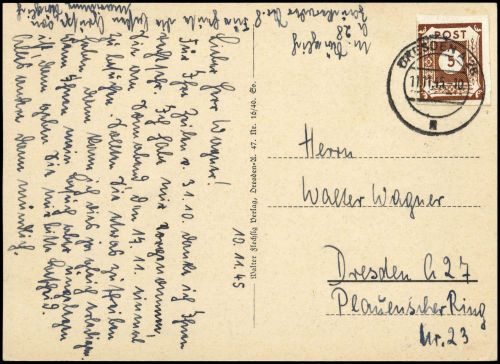 1945, SBZ Ostsachsen, 42 A, Brief
