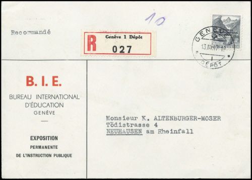 1947, Schweiz Internationale Erziehungsamt BIE, 9, Brief