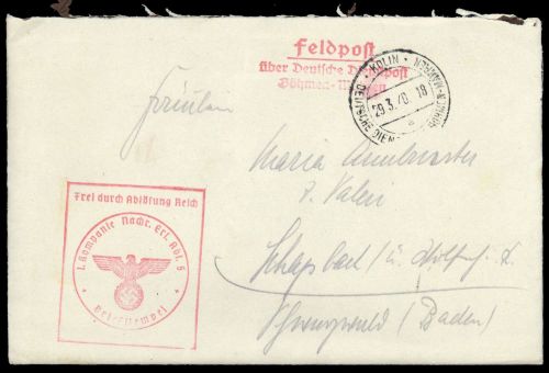 1940, Böhmen und Mähren, Brief