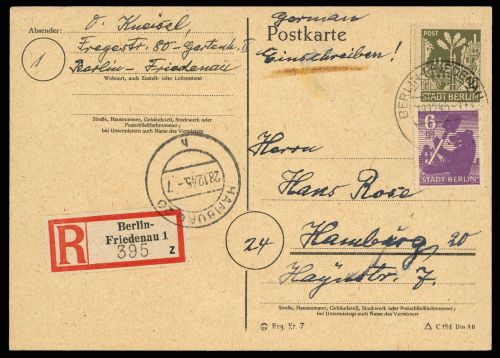 1945, SBZ Berlin Brandenburg, 2 A, 7 A, Brief