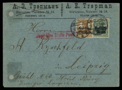 1917, Deutsche Besetzung I. WK Polen, 8, 11 , Brief