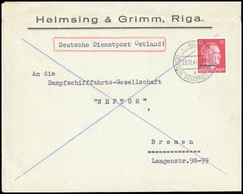 1941, Deutsche Besetzung II. WK Ostland, 8, Brief