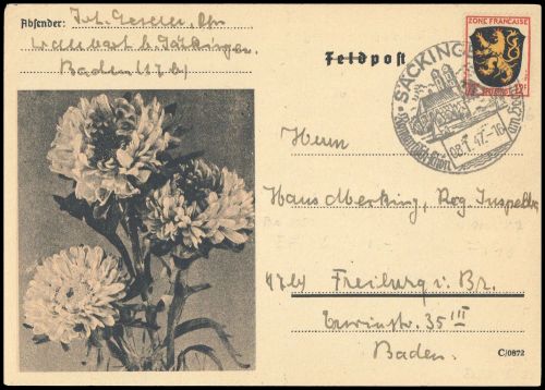 Französische Zone Allgemeine Ausgabe, 6, Brief