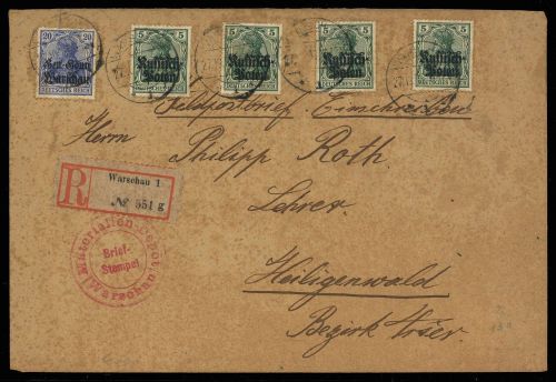 1917, Deutsche Besetzung I. WK Polen, 8 (4) u.a., Brief