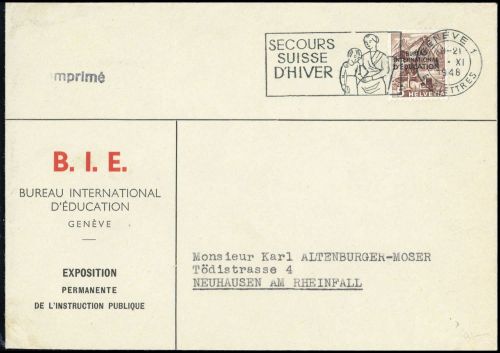 1948, Schweiz Internationale Erziehungsamt BIE, D 23, Brief