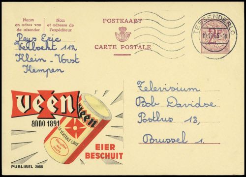1965, Belgien, P 319 II, Brief