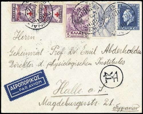 1937, Griechenland, 58 (2) u.a., Brief