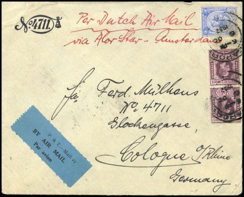 1922, Malaiische Staaten Straits Settlements, 169 II, 182, Brief