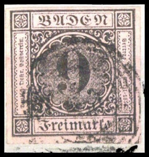 1851, Altdeutschland Baden, 4, Briefst.