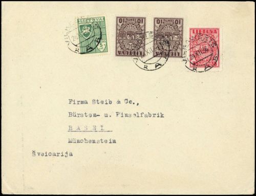 1936, Litauen, 395, 396 (2), 398, Brief