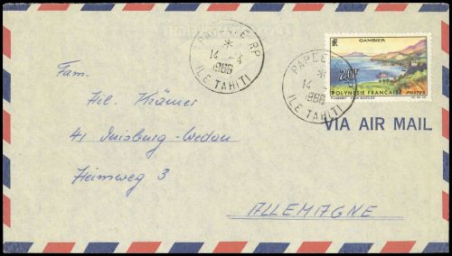 1964, Französisch Polynesien, 42, Brief