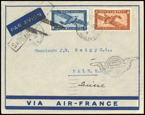 1933, Französisch Indochina Allgemeine Ausgaben, 188, 190, Brief