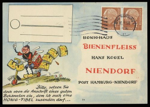 1958, Tiere,Insekten,Bienen, Bu 178 (2), Brief