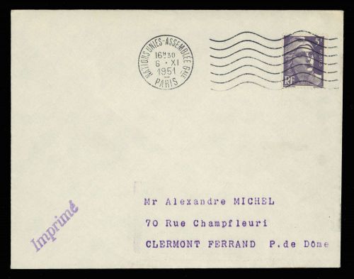 1951, Frankreich, 901, Brief