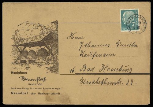 1955, Tiere,Insekten,Bienen, Bu 181, Brief