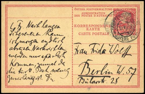 1908, Österreich Post in der Levante, P 28, Brief