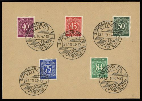 1947, Sport u. Spiel,Schach,, Gem 932-33 u.a., Brief