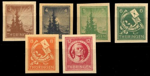1945, SBZ Thüringen, 92-97 U, **