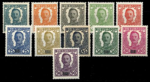 1918, Österreich Feldpost Rumänien, ex I-XIII, **