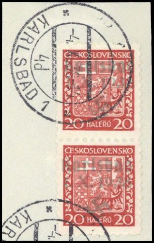 1938, Sudetenland Karlsbad, 3 A (2), Briefst.