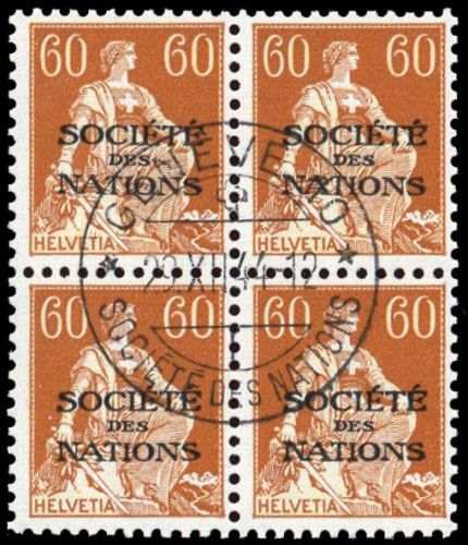 1922, Schweiz Völkerbund SDN, 10 z (4), cto