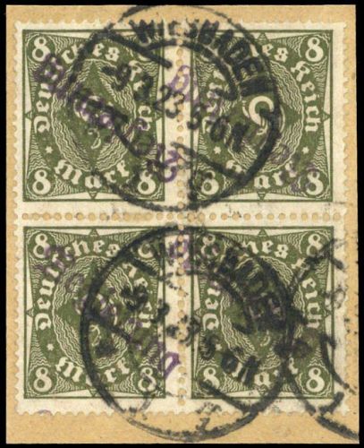 1923, Deutsches Reich Dienst Regierung Wiesbaden, WIE 8 II a (4) ...