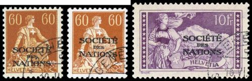 1922, Schweiz Völkerbund SDN, 1-15 x+z, cto