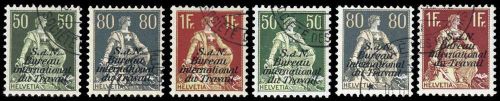 1923, Schweiz Internationale Arbeitsamt BIT, 1-14 x+z, cto