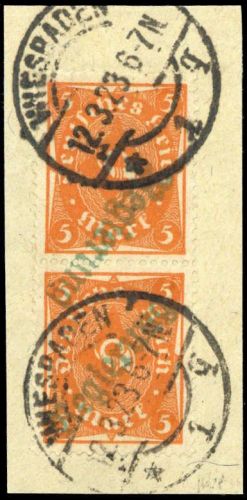 1923, Deutsches Reich Dienst Regierung Wiesbaden, WIE 5 II c (2) ...