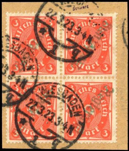 1923, Deutsches Reich Dienst Regierung Wiesbaden, WIE 2 II c (4) ...