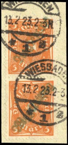 1923, Deutsches Reich Dienst Regierung Wiesbaden, WIE 5 II c (2) ...