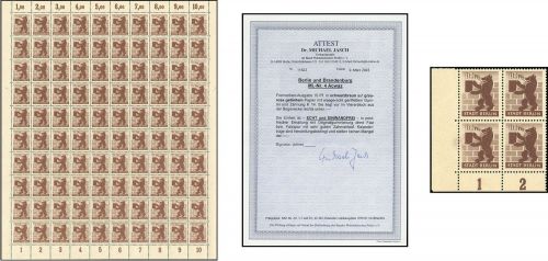 1945, SBZ Berlin Brandenburg, 4 Ac waz (4) Ecke u.a., **