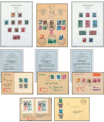 Französische Zone Allgemeine Ausgabe, 1-13 + 1-57, gest.