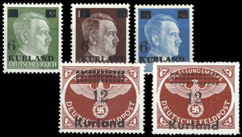 1945, Deutsche Besetzung II. WK Kurland, 1-4 A+B, **