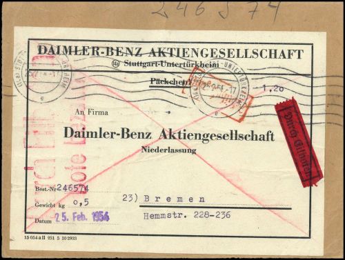 1954, Bundesrepublik Deutschland, Brief