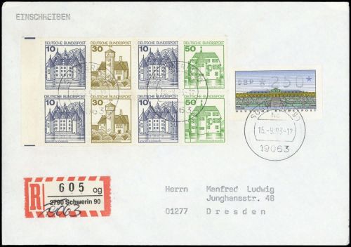 1993, Bundesrepublik Deutschland, HBL. 27 u.a., Brief