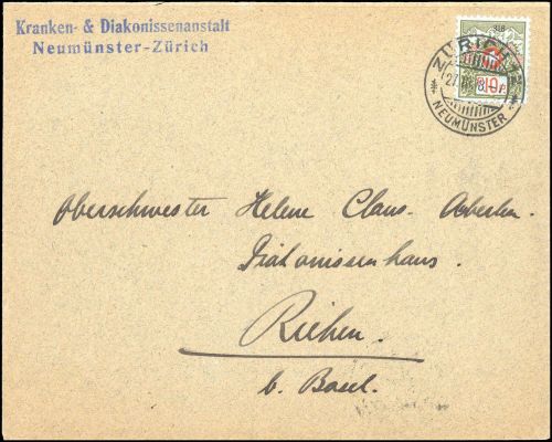 1911, Schweiz, PF 5 I, Brief