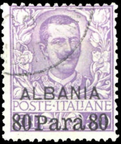1902, Italienische Post in Albanien, 6, gest.