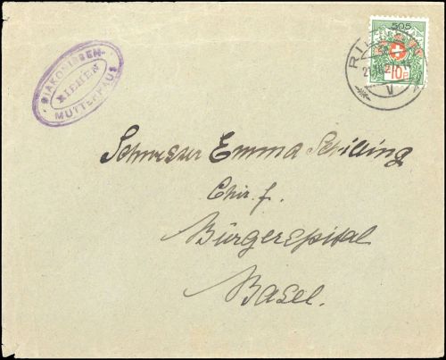 1927, Schweiz, PF 12 I x, Brief
