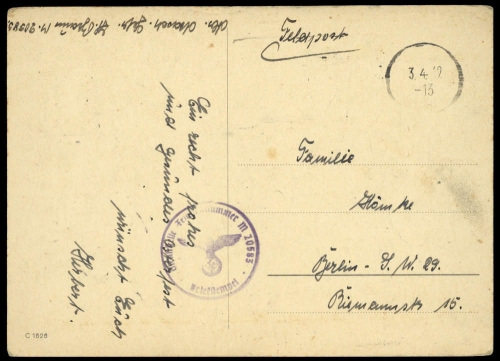 1942, Feldpost II Wk, Brief