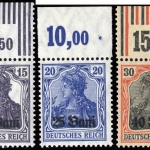 1917, Deutsche Besetzung I. WK Rumänien, 1-3 F OR Punkt, **
