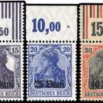 1917, Deutsche Besetzung I. WK Rumänien, 1-3 F OR Punkt, **